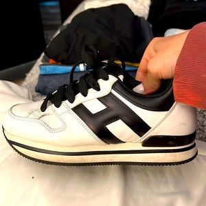 Hogan leather low top platform sneakers